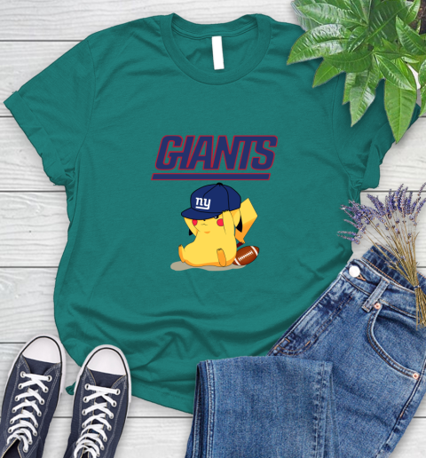NFL Pikachu Football Sports New York Giants Women's T-Shirt 12