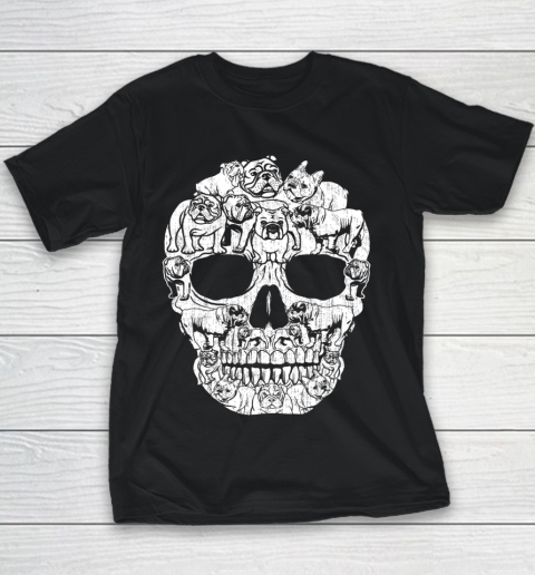 English Bulldog Dog Skull Halloween Costumes Gift T Shirt.R8SETVUZC8 Youth T-Shirt