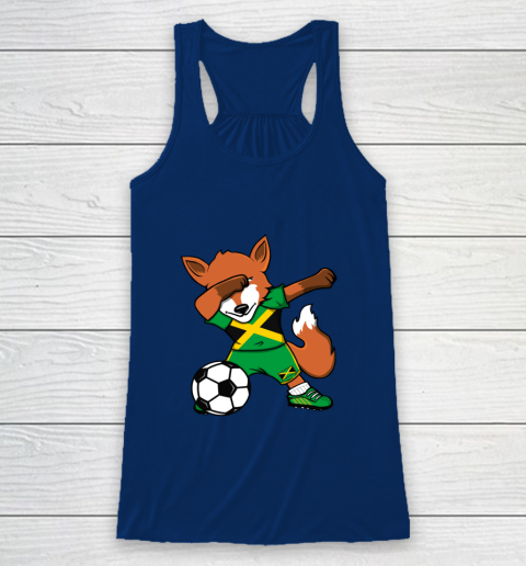 Dabbing Fox Jamaica Soccer Fans Jersey Jamaican Football Fan Racerback Tank 7