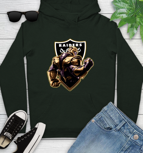 NFL Thanos Avengers Endgame Football Sports Oakland Raiders Youth Hoodie 13