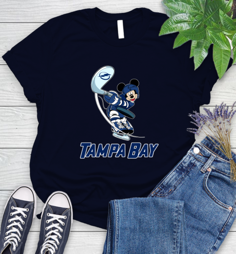 NHL Hockey Tampa Bay Lightning Cheerful Mickey Mouse Shirt Women's T-Shirt 4 NHL Hockey Tampa Bay Lightning Cheerful Mickey Mouse Shirt Women's T-Shirt - Image 4