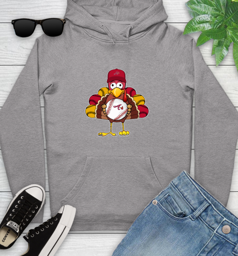 Atlanta Braves Turkey thanksgiving Youth Hoodie 6