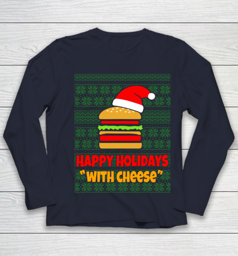 Happy Holidays With Cheese Christmas Ugly Youth Long Sleeve 2