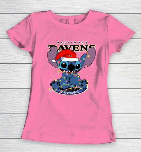 Baltimore Ravens NFL Football noel stitch Christmas Women's T-Shirt 9