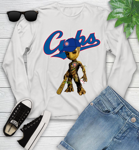 MLB Chicago Cubs Groot Guardians Of The Galaxy Baseball Youth Long Sleeve