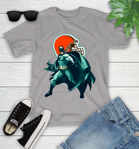 NFL Batman Football Sports Cleveland Browns Youth T-Shirt 4