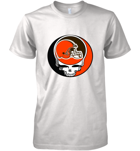 NFL Team Cleveland Browns x Grateful Dead Logo Band Premium Men's T-Shirt