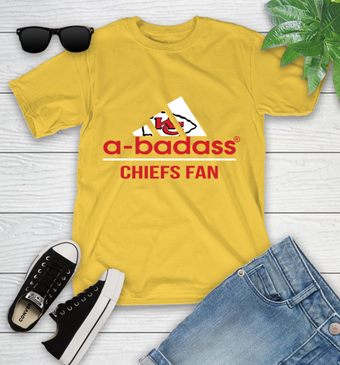 NFL A Badass Kansas City Chiefs Fan Adidas Football Sports Youth T-Shirt 10