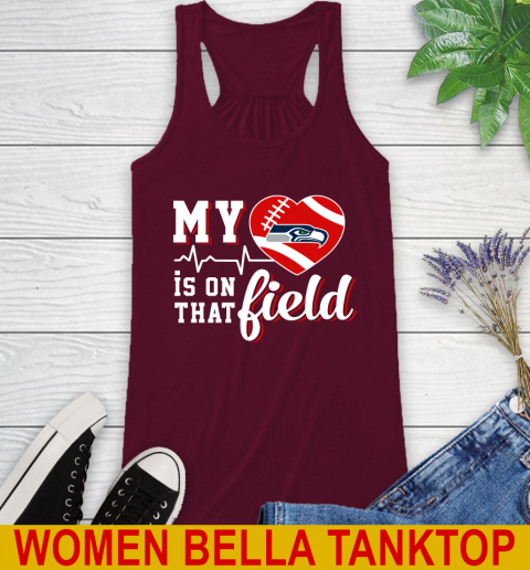 NFL My Heart Is On That Field Football Sports Seattle Seahawks Racerback Tank 2