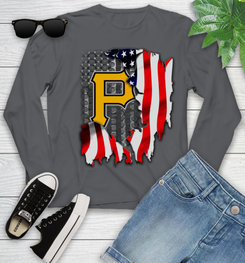Pittsburgh Pirates MLB Baseball American Flag Youth Long Sleeve 9