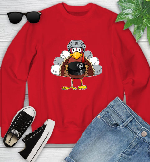 Los Angeles Kings Turkey Thanksgiving Day Youth Sweatshirt 9