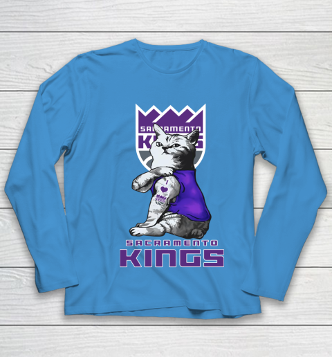 NBA Basketball My Cat Loves Sacramento Kings Youth Long Sleeve 5
