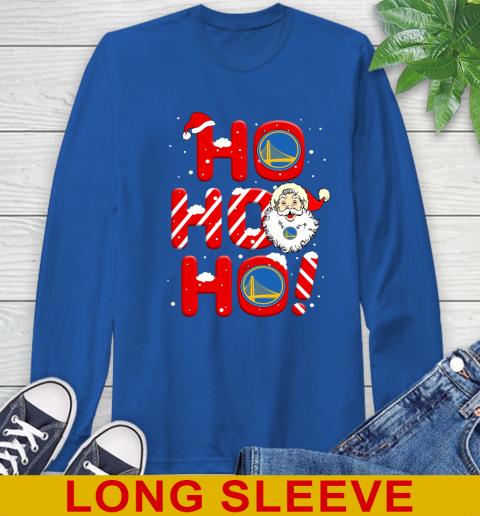 Golden State Warriors NBA Basketball Ho Ho Ho Santa Claus Merry Christmas Shirt Long Sleeve T-Shirt 11