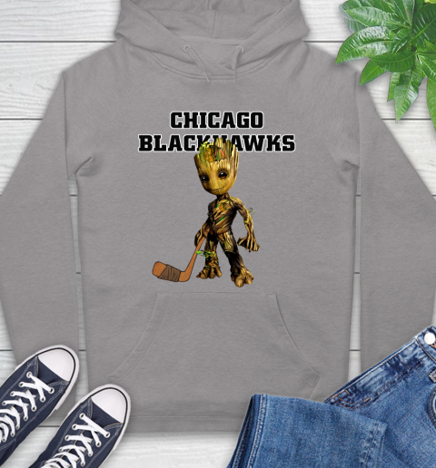 Chicago Blackhawks NHL Hockey Groot Marvel Guardians Of The Galaxy Hoodie 6