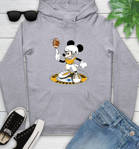 NFL Football Pittsburgh Steelers Cheerful Mickey Disney Shirt Youth Hoodie 6