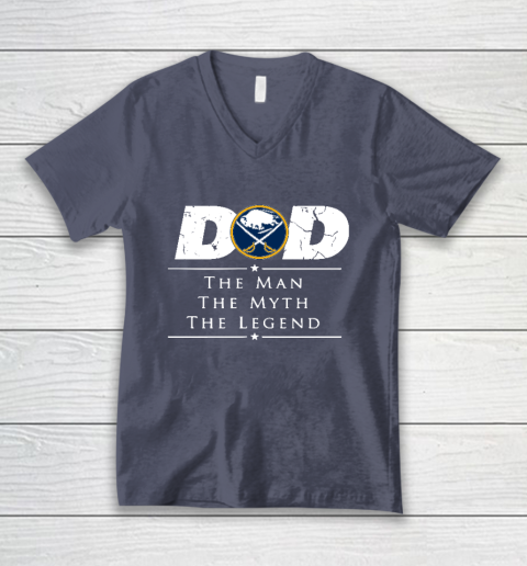 Buffalo Sabres NHL Ice Hockey Dad The Man The Myth The Legend V-Neck T-Shirt 7