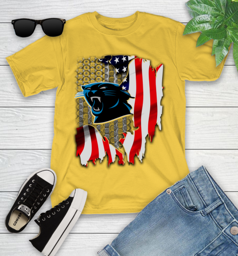 Carolina Panthers NFL Football American Flag Youth T-Shirt 10