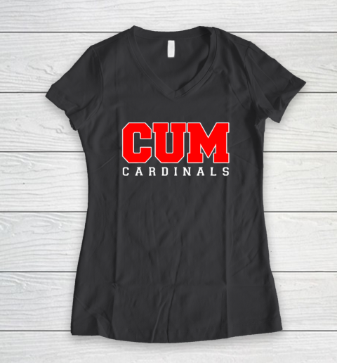 CUM Cardinals Christian University Michigan Women's V-Neck T-Shirt 4