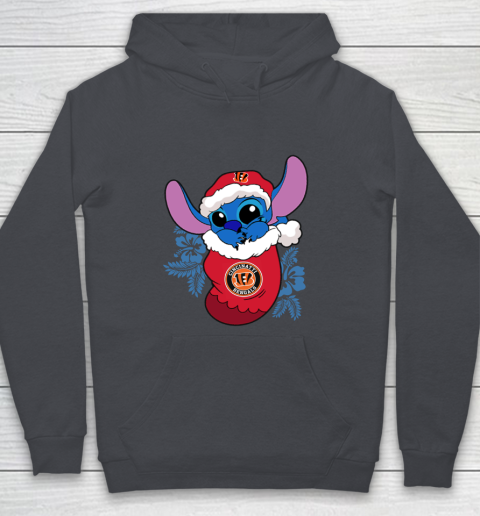 Cincinnati Bengals Christmas Stitch In The Sock Funny Disney NFL Youth Hoodie 7