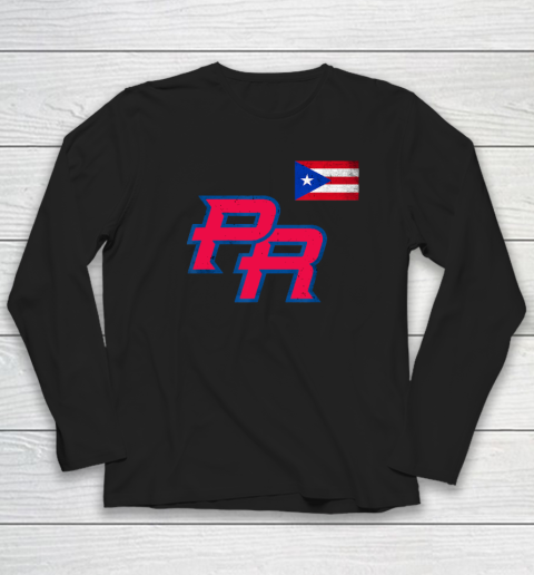 Puerto Rico 2023 Baseball Flag Pride red Boricua Puerto Rico Long Sleeve T-Shirt