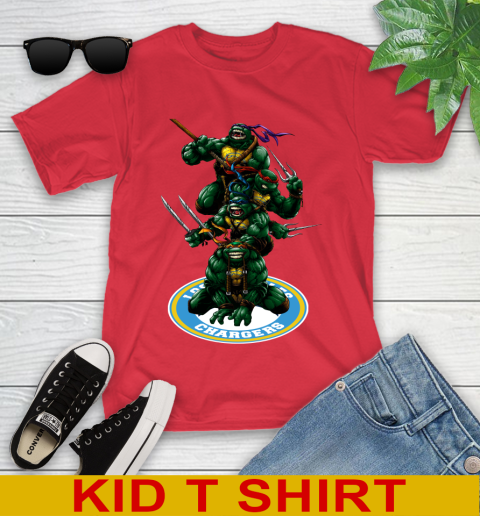 NFL Football Los Angeles Chargers Teenage Mutant Ninja Turtles Shirt Youth T-Shirt 10