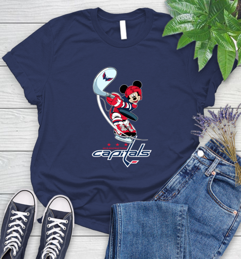 NHL Hockey Washington Capitals Cheerful Mickey Mouse Shirt Women's T-Shirt 12