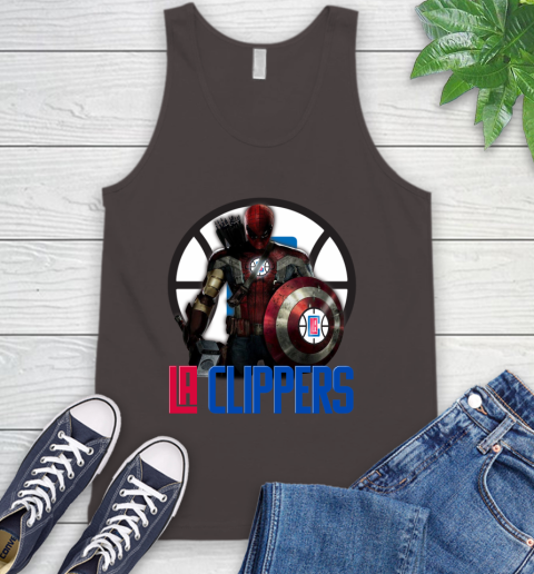 LA Clippers NBA Basketball Captain America Thor Spider Man Hawkeye Avengers Tank Top 7