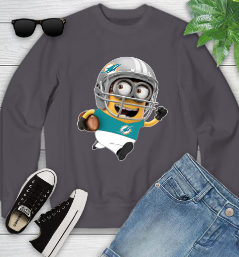 NFL Miami Dolphins Minions Disney Football Sports Youth Sweatshirt 6