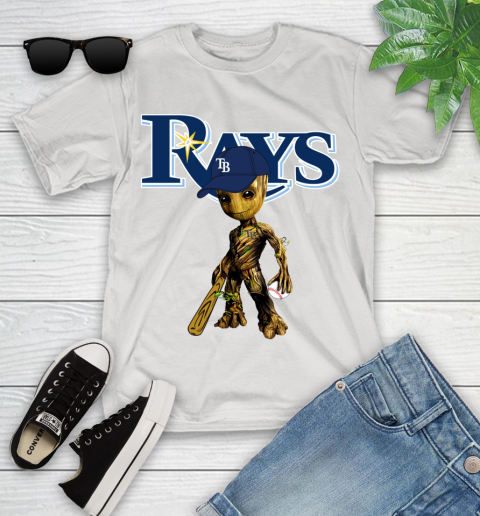 MLB Tampa Bay Rays Groot Guardians Of The Galaxy Baseball Youth T-Shirt
