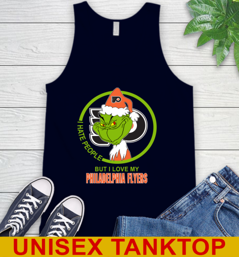 Philadelphia Flyers NHL Christmas Grinch I Hate People But I Love My Favorite Hockey Team Tank Top 3