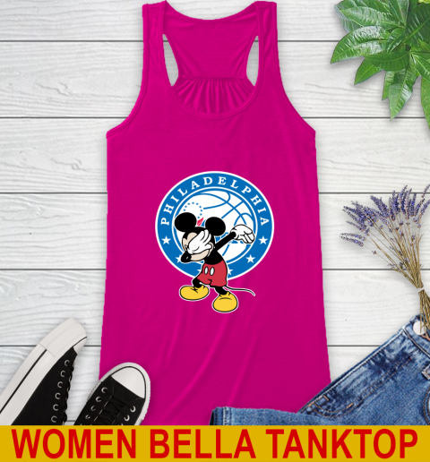Philadelphia 76ers NBA Basketball Dabbing Mickey Disney Sports Racerback Tank 8