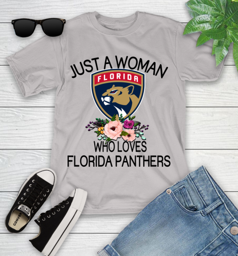 NHL Just A Woman Who Loves Florida Panthers Hockey Sports Youth T-Shirt 10