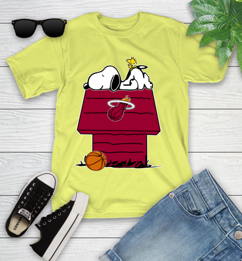 Miami Heat NBA Basketball Snoopy Woodstock The Peanuts Movie Youth T-Shirt 8