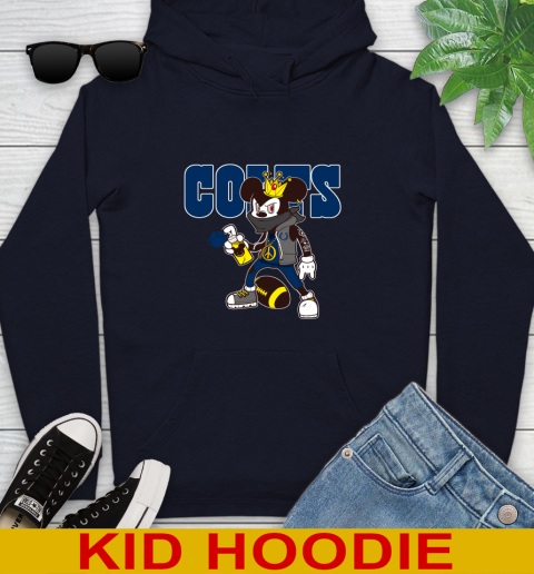 Indianapolis Colts NFL Football Mickey Peace Sign Sports Youth Hoodie 4