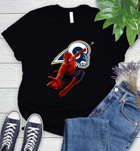 NFL Spider Man Avengers Endgame Football Los Angeles Rams Women's T-Shirt 2