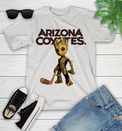 Arizona Coyotes NHL Hockey Groot Marvel Guardians Of The Galaxy Youth T-Shirt