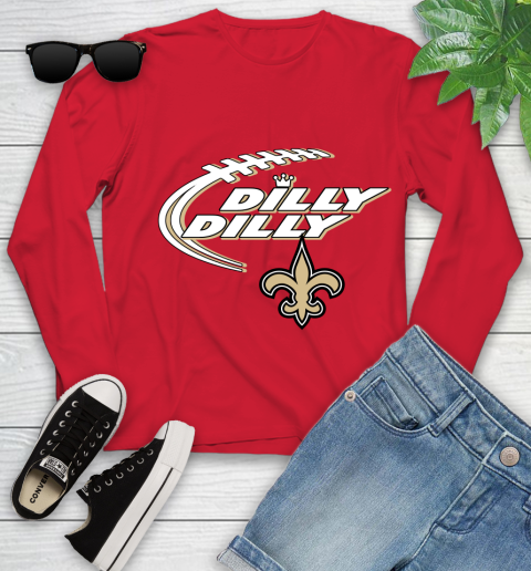 NFL New Orleans Saints Dilly Dilly Football Sports Youth Long Sleeve 11