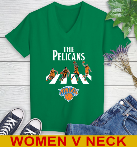 NBA Basketball New York Knicks The Beatles Rock Band Shirt Women's V-Neck T-Shirt - Image 6