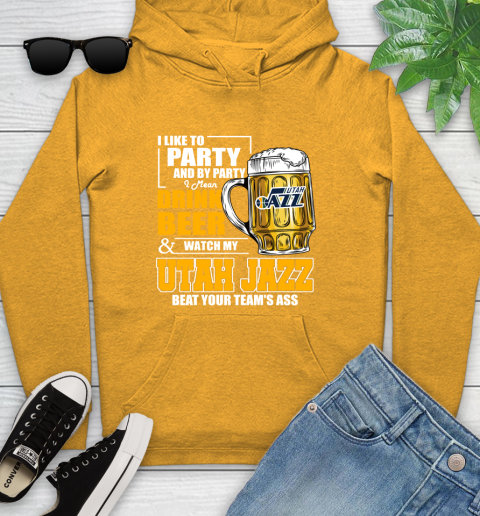NBA Drink Beer and Watch My Utah Jazz Beat Your Team's Ass Basketball Youth Hoodie 2