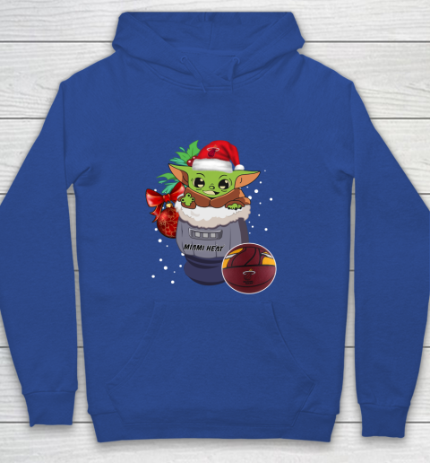 Miami Heat Christmas Baby Yoda Star Wars Funny Happy NBA Youth Hoodie 8