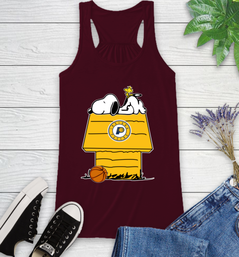 Indiana Pacers NBA Basketball Snoopy Woodstock The Peanuts Movie Racerback Tank 3
