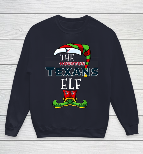 Houston Texans Christmas ELF Funny NFL Youth Sweatshirt 2