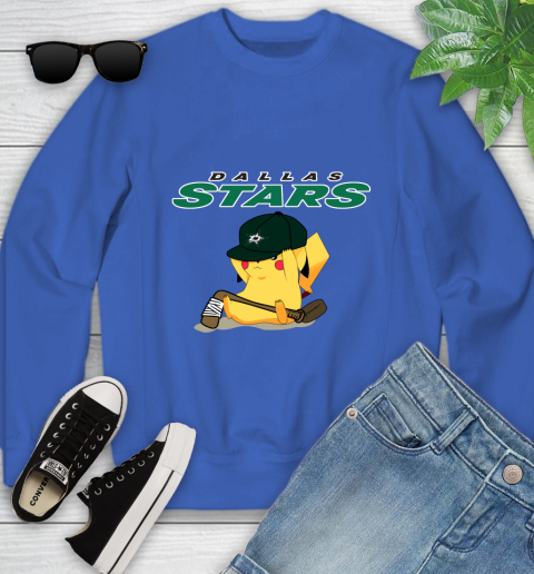 NHL Pikachu Hockey Sports Dallas Stars Youth Sweatshirt 8