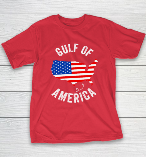 Gulf of USA America Funny Gulf of Mexico USA Flag Map July 4th Youth T-Shirt 7