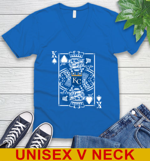 Kansas City Royals MLB Baseball The King Of Spades Death Cards Shirt V-Neck T-Shirt 5