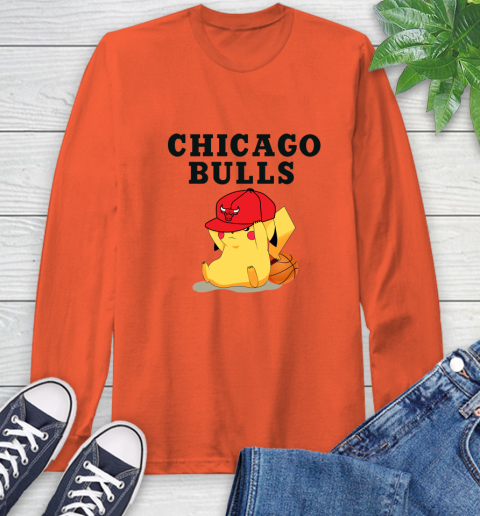 NBA Pikachu Basketball Sports Chicago Bulls Long Sleeve T-Shirt 5