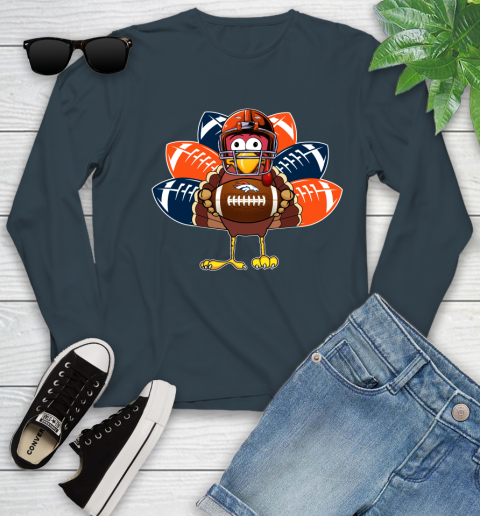 Denver Broncos Turkey Thanksgiving Day Youth Long Sleeve 8