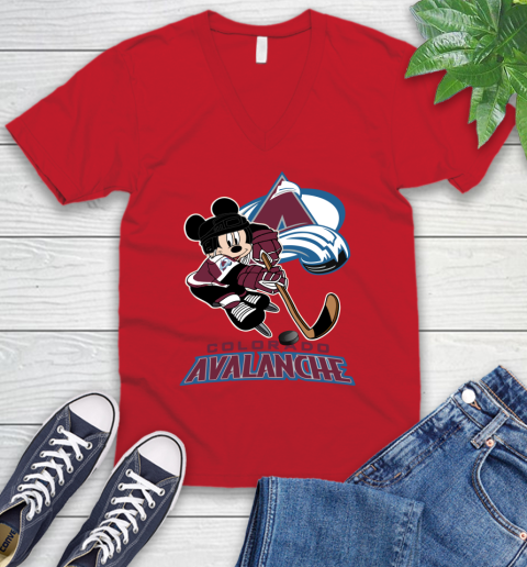 NHL Colorado Avalanche Mickey Mouse Disney Hockey T Shirt V-Neck T-Shirt 17