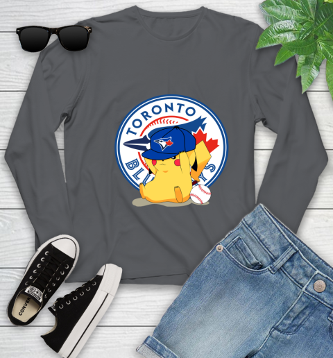 MLB Pikachu Baseball Sports Toronto Blue Jays Youth Long Sleeve 8