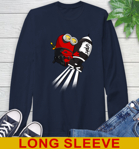 MLB Baseball Chicago White Sox Deadpool Minion Marvel Shirt Long Sleeve T-Shirt 3